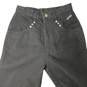 Vintage Rockies USA High Rise Black Denim Western Jeans Size 9/10 Bareback